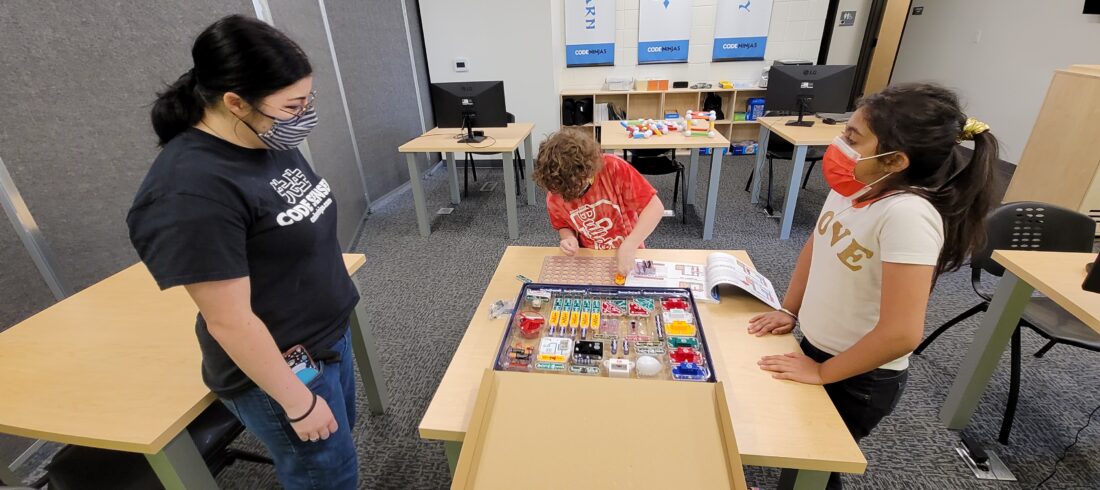 children in Code Ninja classroom